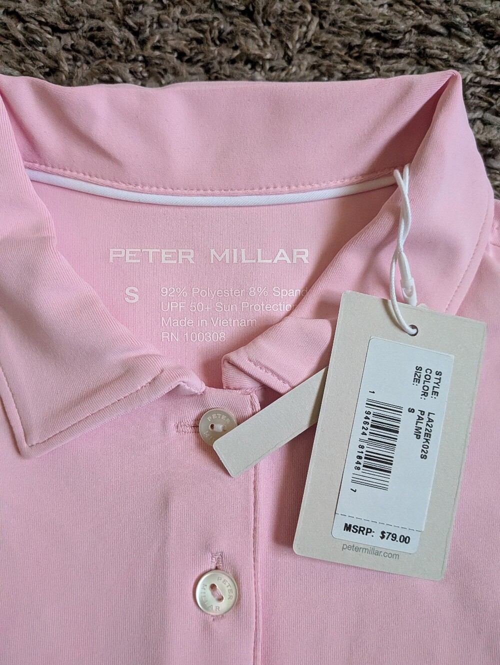 NWT Peter Millar Pink Athletic UPF 50+ Sleeveless Polo Shirt Women's S - Picture 3 of 7